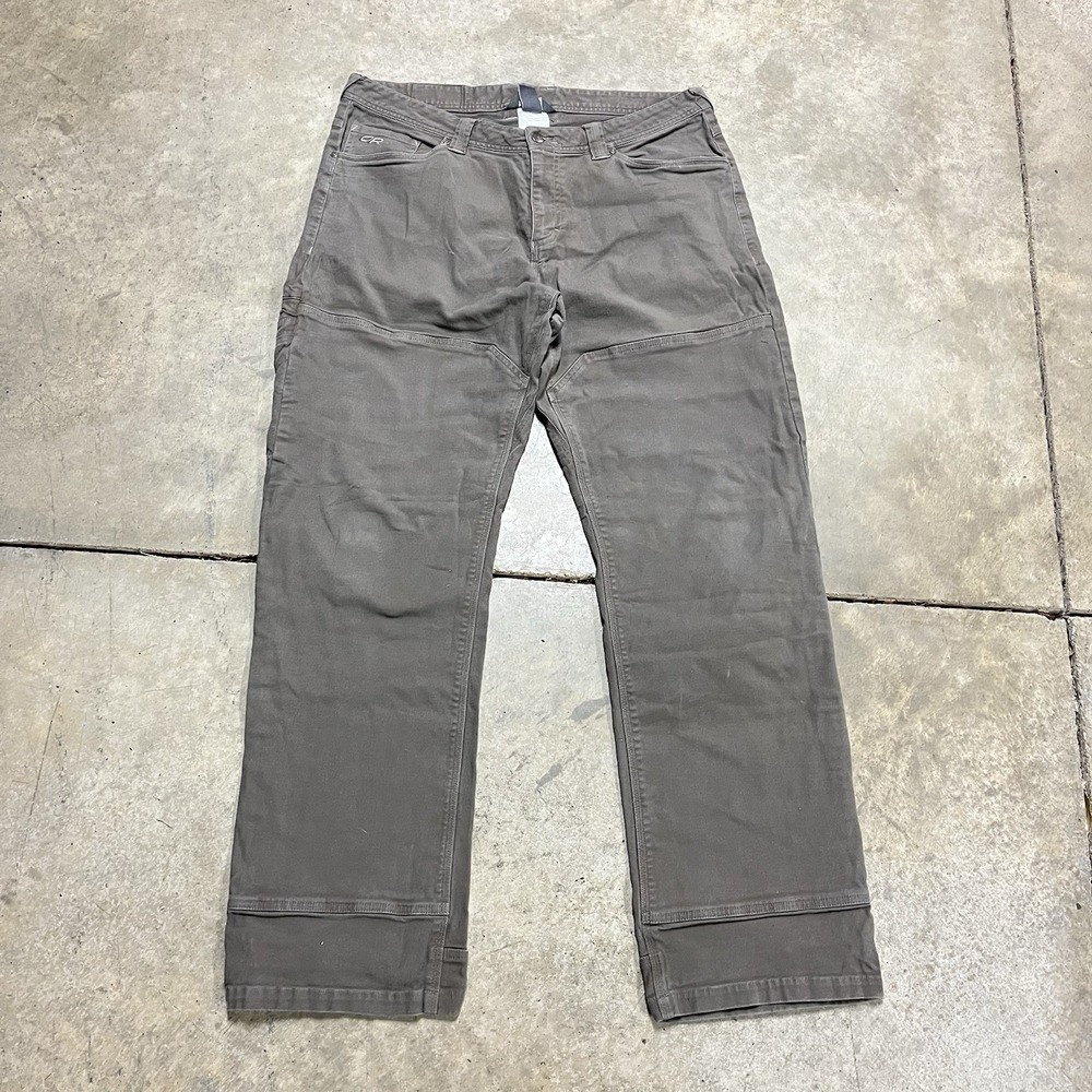 Outdoor Research Deadpoint Pants Men 36x32 Brown Double-Knee Twill Straight Leg